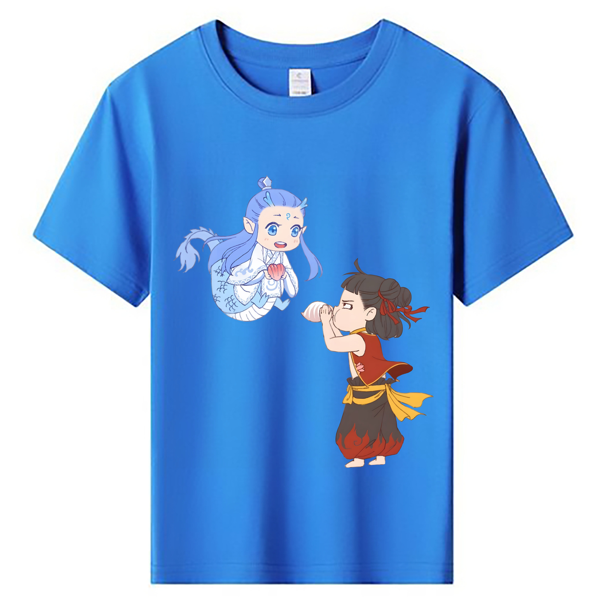 （画像用） Ne Zha 2 ナタ 魔童の大暴れ 綿100％キッズTシャツ（フロントプリント）